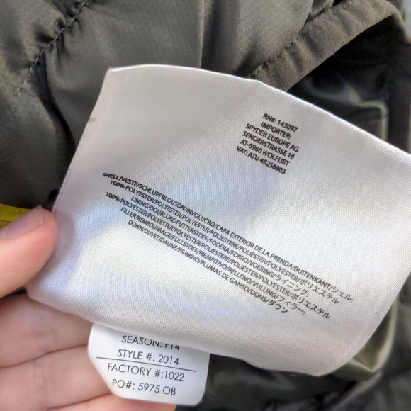 Spyder Men's Puffer Jacket Brown Medium Long Sleeve Full Zipper Polyester - Picture 11 of 14